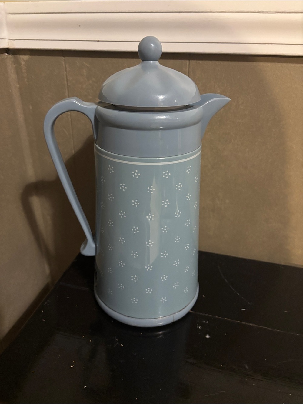 Vintage country blue thermos